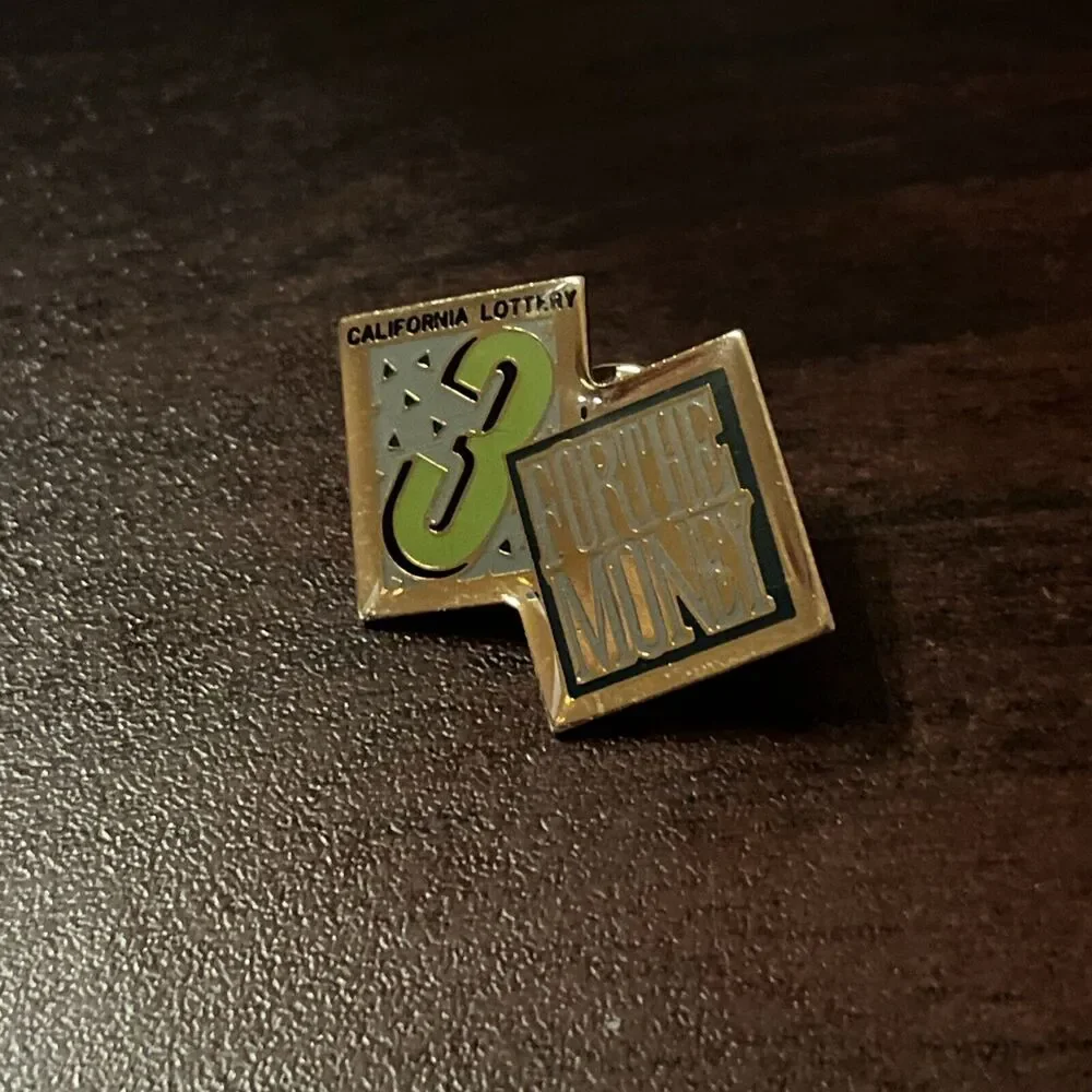 California Lottery 3 For The Money Lapel Hat Pin‎